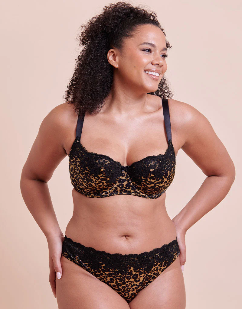 Curvy Kate Boost Lace Padded Balcony Bra Leopard Print - Image 2