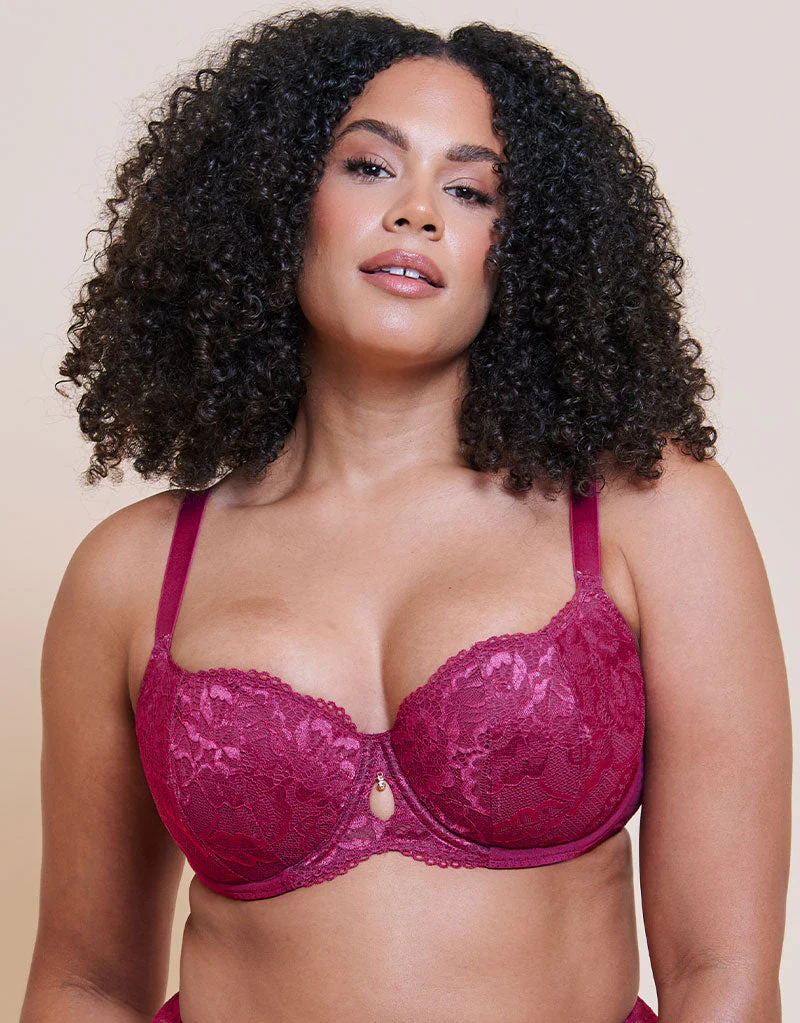 Curvy Kate Boost Sweetheart Padded Balcony Bra Magenta Pink - Image 3