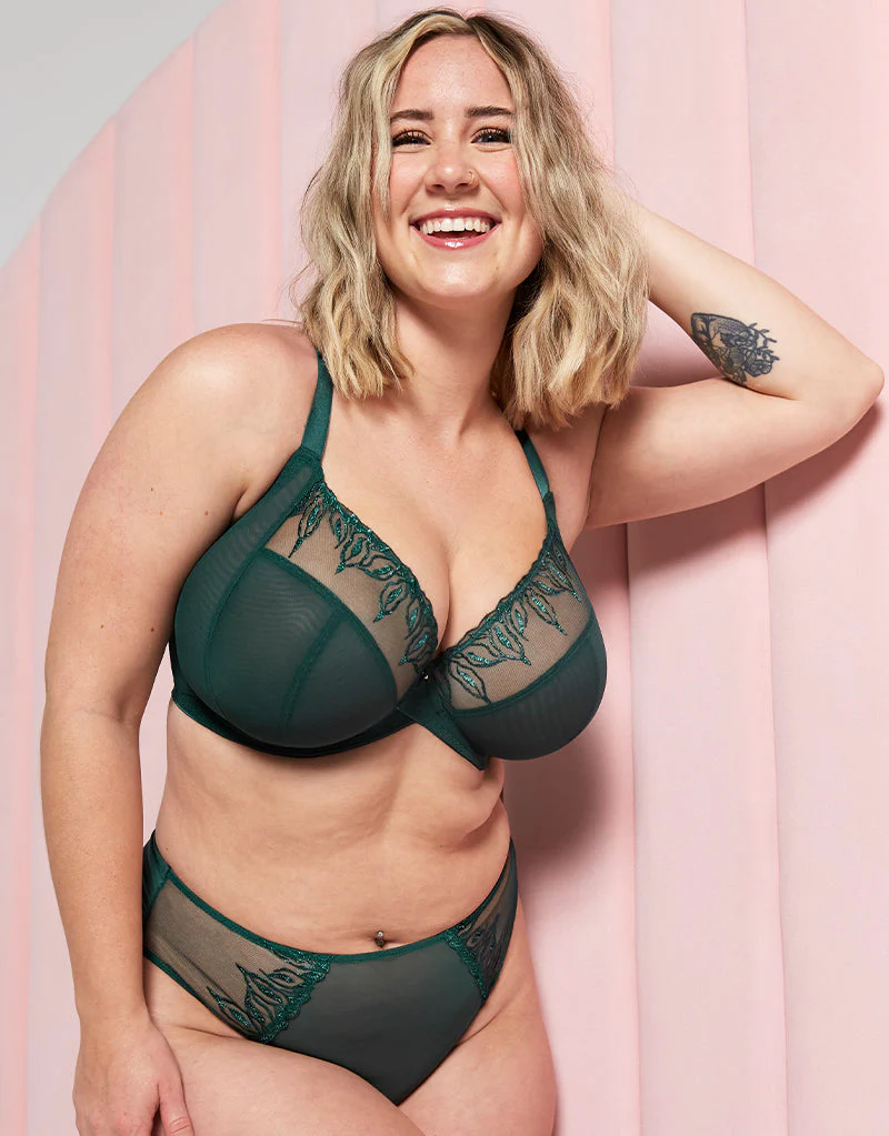 Curvy Kate Flare Full Cup Plunge Side Support Bra Emerald Sparkle - Image 10