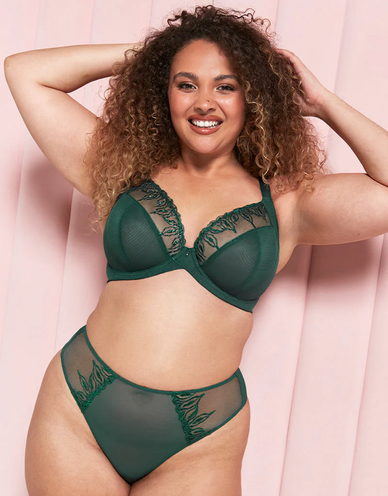 Curvy Kate Flare Full Cup Plunge Side Support Bra Emerald Sparkle - Image 9