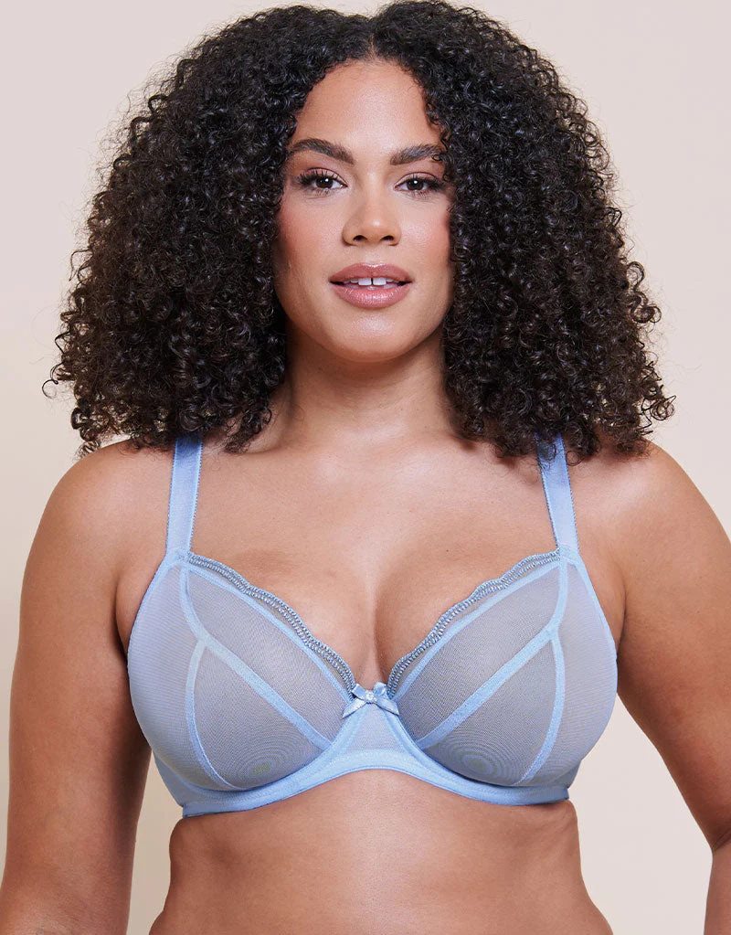 Curvy Kate Lightstyle Scallop Plunge Bra Light Blue/Silver - Image 3