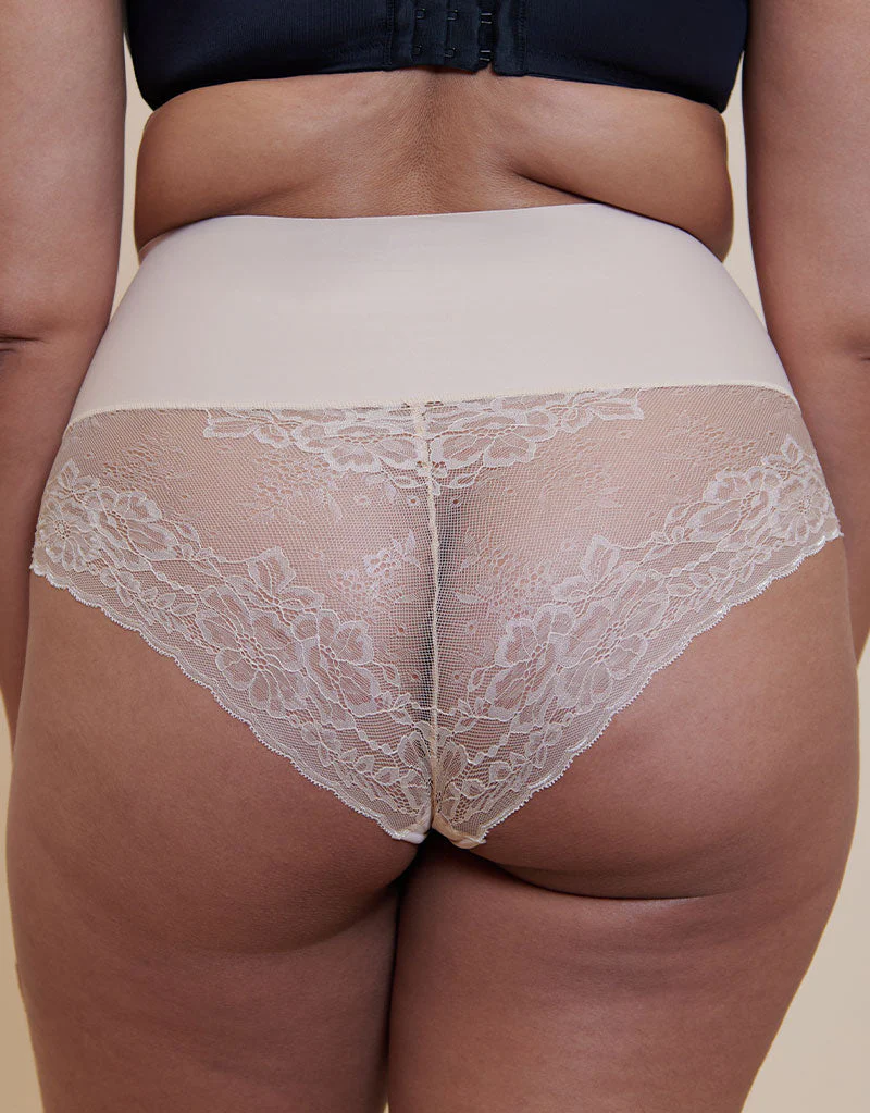 Magic Tummy Shaper Lace Control Brief Latte Beige - Image 3